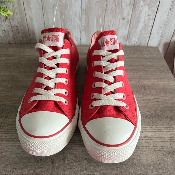 Valentine Converse Red And Pink Canvas Low-Top Sneakers Valentines Unisex W9 M7